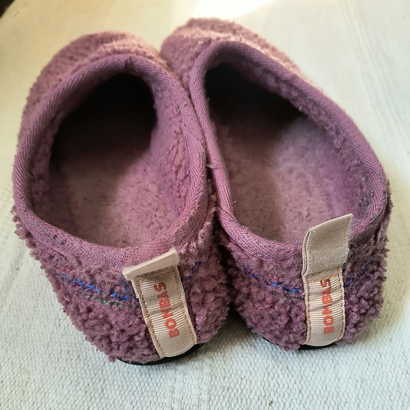 Bombas Womens Sherpa Slip On Slippers Gripper Mauve Rubber Sole Mauve Size 10 - Picture 2 of 5
